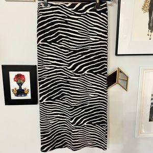 Zebra print bodycon midi skirt
